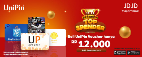 Promo UniPin Voucher hanya Rp12,000 di 12.12 HarJOYnas JDID